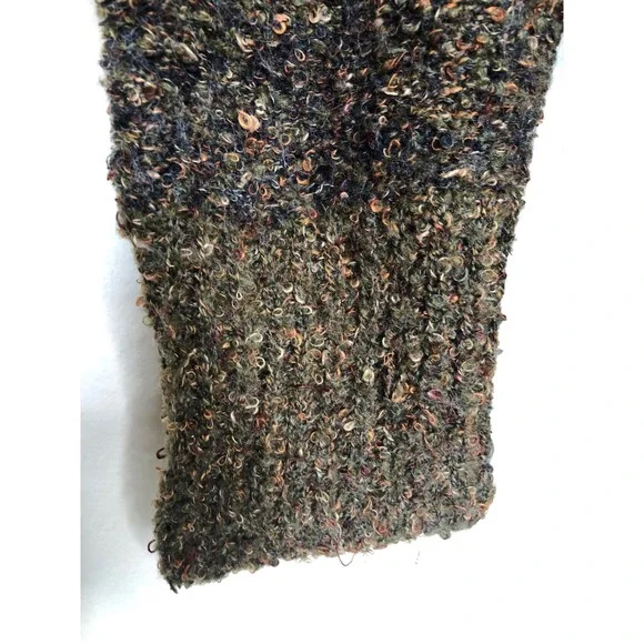 Vtg. Chicos Cardigan Sweater Duster Long Knit Open Front Pockets Brown Black | L - Picture 14 of 16